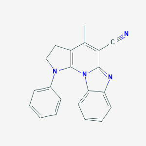 molecular formula C21H16N4 B483898 4-methyl-1-phenyl-2,3-dihydro-1H-pyrrolo[3',2':5,6]pyrido[1,2-a]benzimidazole-5-carbonitrile CAS No. 496970-39-9