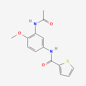 molecular formula C14H14N2O3S B4839135 N-[3-(acetylamino)-4-methoxyphenyl]thiophene-2-carboxamide 