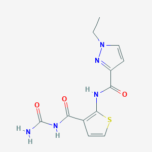 molecular formula C12H13N5O3S B4839164 N-{3-[(CARBAMOYLAMINO)CARBONYL]THIOPHEN-2-YL}-1-ETHYL-1H-PYRAZOLE-3-CARBOXAMIDE 