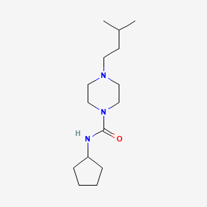 molecular formula C15H29N3O B4839170 N-cyclopentyl-4-(3-methylbutyl)piperazine-1-carboxamide 