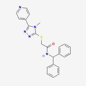 molecular formula C23H21N5OS B4839212 N-(diphenylmethyl)-2-{[4-methyl-5-(pyridin-4-yl)-4H-1,2,4-triazol-3-yl]sulfanyl}acetamide 