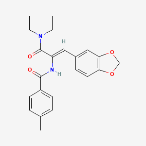molecular formula C22H24N2O4 B4839268 N-[(Z)-1-(1,3-benzodioxol-5-yl)-3-(diethylamino)-3-oxoprop-1-en-2-yl]-4-methylbenzamide 