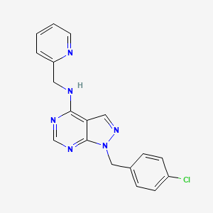 molecular formula C18H15ClN6 B4839372 1-(4-chlorobenzyl)-N-(pyridin-2-ylmethyl)-1H-pyrazolo[3,4-d]pyrimidin-4-amine 