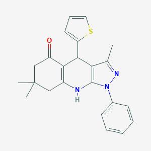 molecular formula C23H23N3OS B483951 3,7,7-trimethyl-1-phenyl-4-thien-2-yl-1,4,6,7,8,9-hexahydro-5H-pyrazolo[3,4-b]quinolin-5-one 