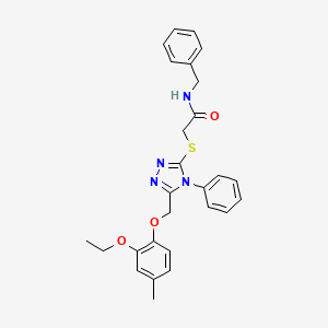 molecular formula C27H28N4O3S B4839627 N-benzyl-2-({5-[(2-ethoxy-4-methylphenoxy)methyl]-4-phenyl-4H-1,2,4-triazol-3-yl}sulfanyl)acetamide 