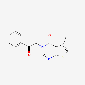 molecular formula C16H14N2O2S B4839697 5,6-Dimethyl-3-phenacylthieno[2,3-d]pyrimidin-4-one 