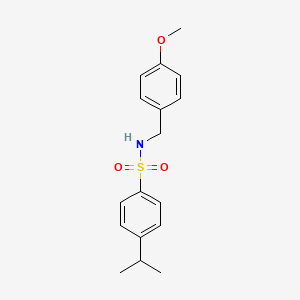 molecular formula C17H21NO3S B4839921 N-[(4-METHOXYPHENYL)METHYL]-4-(PROPAN-2-YL)BENZENE-1-SULFONAMIDE 