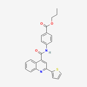 molecular formula C24H20N2O3S B4839973 PROPYL 4-[2-(THIOPHEN-2-YL)QUINOLINE-4-AMIDO]BENZOATE 