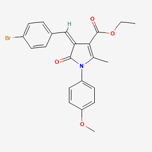 molecular formula C22H20BrNO4 B4840097 ETHYL (4Z)-4-[(4-BROMOPHENYL)METHYLIDENE]-1-(4-METHOXYPHENYL)-2-METHYL-5-OXO-4,5-DIHYDRO-1H-PYRROLE-3-CARBOXYLATE 