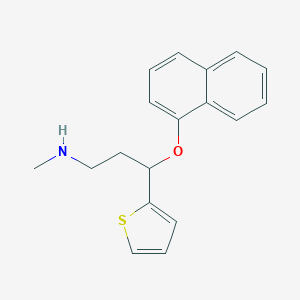 molecular formula C18H19NOS B048401 N-Methyl-gamma-(1-naphthalenyloxy)-2-thiophenepropanamine CAS No. 116539-58-3