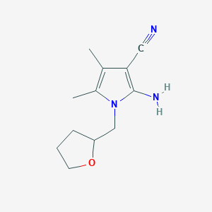molecular formula C12H17N3O B4840131 2-AMINO-4,5-DIMETHYL-1-(TETRAHYDRO-2-FURANYLMETHYL)-1H-PYRROL-3-YL CYANIDE 