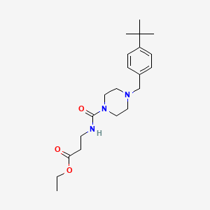 molecular formula C21H33N3O3 B4840216 ETHYL 3-[({4-[4-(TERT-BUTYL)BENZYL]PIPERAZINO}CARBONYL)AMINO]PROPANOATE 