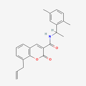 molecular formula C23H23NO3 B4840341 N-[1-(2,5-dimethylphenyl)ethyl]-2-oxo-8-(prop-2-en-1-yl)-2H-chromene-3-carboxamide 