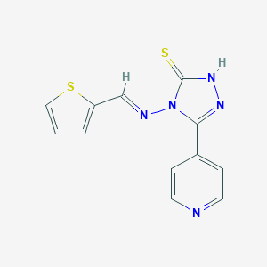 molecular formula C12H9N5S2 B484037 5-(4-pyridinyl)-4-[(2-thienylmethylene)amino]-2,4-dihydro-3H-1,2,4-triazole-3-thione CAS No. 133846-99-8