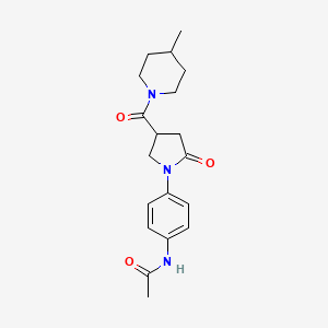 molecular formula C19H25N3O3 B4840478 N-(4-{4-[(4-methylpiperidin-1-yl)carbonyl]-2-oxopyrrolidin-1-yl}phenyl)acetamide 