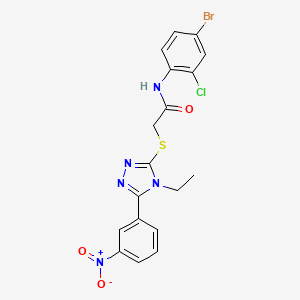molecular formula C18H15BrClN5O3S B4840781 N-(4-bromo-2-chlorophenyl)-2-{[4-ethyl-5-(3-nitrophenyl)-4H-1,2,4-triazol-3-yl]sulfanyl}acetamide 
