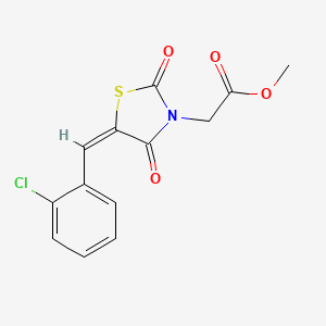 molecular formula C13H10ClNO4S B4840789 methyl [(5E)-5-(2-chlorobenzylidene)-2,4-dioxo-1,3-thiazolidin-3-yl]acetate 