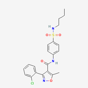 molecular formula C21H22ClN3O4S B4840875 N-[4-(butylsulfamoyl)phenyl]-3-(2-chlorophenyl)-5-methyl-1,2-oxazole-4-carboxamide 