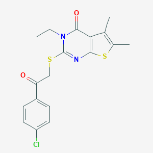 2-{[2-(4-chlorophenyl)-2-oxoethyl]sulfanyl}-3-ethyl-5,6-dimethylthieno[2,3-d]pyrimidin-4(3H)-one