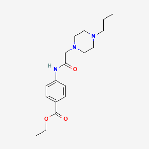 molecular formula C18H27N3O3 B4841031 ETHYL 4-{[2-(4-PROPYLPIPERAZINO)ACETYL]AMINO}BENZOATE 