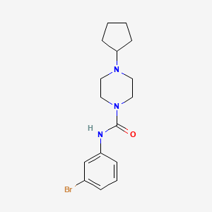 molecular formula C16H22BrN3O B4841086 N-(3-bromophenyl)-4-cyclopentylpiperazine-1-carboxamide 