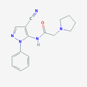 N-(4-cyano-1-phenyl-1H-pyrazol-5-yl)-2-(1-pyrrolidinyl)acetamide