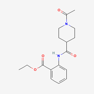 molecular formula C17H22N2O4 B4841605 ETHYL 2-{[(1-ACETYL-4-PIPERIDYL)CARBONYL]AMINO}BENZOATE 