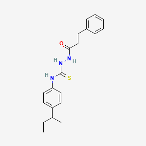 molecular formula C20H25N3OS B4841825 N-[4-(butan-2-yl)phenyl]-2-(3-phenylpropanoyl)hydrazinecarbothioamide 