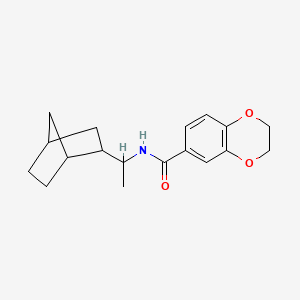 molecular formula C18H23NO3 B4841888 N-[1-(bicyclo[2.2.1]hept-2-yl)ethyl]-2,3-dihydro-1,4-benzodioxine-6-carboxamide 