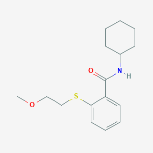 molecular formula C16H23NO2S B4841908 N-cyclohexyl-2-[(2-methoxyethyl)sulfanyl]benzamide 