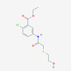 molecular formula C13H16ClNO4S B4841963 Ethyl 2-chloro-5-({[(2-hydroxyethyl)sulfanyl]acetyl}amino)benzoate 
