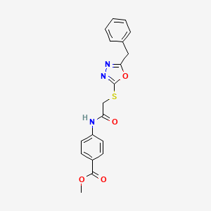 molecular formula C19H17N3O4S B4841974 METHYL 4-{2-[(5-BENZYL-1,3,4-OXADIAZOL-2-YL)SULFANYL]ACETAMIDO}BENZOATE 
