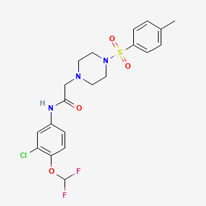 molecular formula C20H22ClF2N3O4S B4842242 N~1~-[3-CHLORO-4-(DIFLUOROMETHOXY)PHENYL]-2-{4-[(4-METHYLPHENYL)SULFONYL]PIPERAZINO}ACETAMIDE 