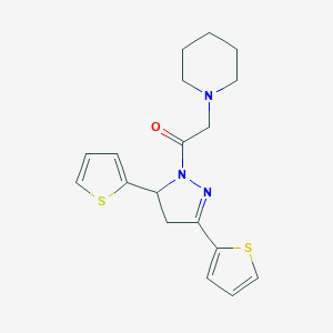 1-{2-[3,5-di(2-thienyl)-4,5-dihydro-1H-pyrazol-1-yl]-2-oxoethyl}piperidine