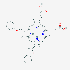 molecular formula C46H58N4O6 B048423 Hematoporphyrin dicyclohexanyl ether CAS No. 119052-80-1