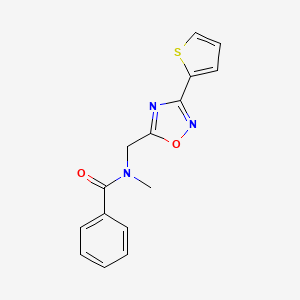 molecular formula C15H13N3O2S B4842373 N-methyl-N-[(3-thiophen-2-yl-1,2,4-oxadiazol-5-yl)methyl]benzamide 