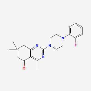 molecular formula C21H25FN4O B4842380 2-[4-(2-fluorophenyl)piperazin-1-yl]-4,7,7-trimethyl-7,8-dihydroquinazolin-5(6H)-one 