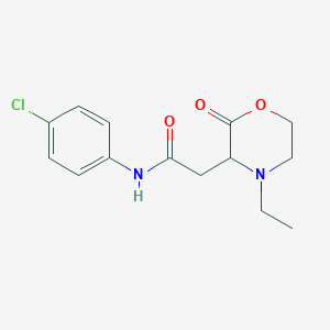 molecular formula C14H17ClN2O3 B4842381 N-(4-chlorophenyl)-2-(4-ethyl-2-oxomorpholin-3-yl)acetamide 
