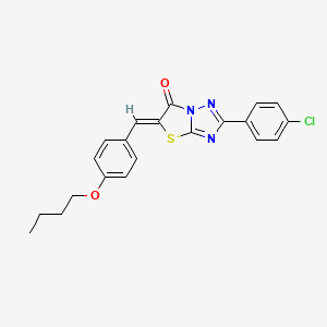 molecular formula C21H18ClN3O2S B4842399 (5Z)-5-[(4-Butoxyphenyl)methylidene]-2-(4-chlorophenyl)-5H,6H-[1,2,4]triazolo[3,2-B][1,3]thiazol-6-one 