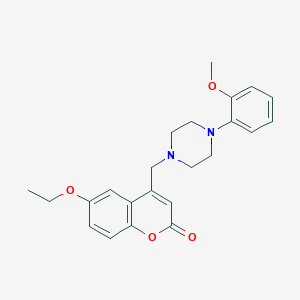 molecular formula C23H26N2O4 B4842415 6-ethoxy-4-{[4-(2-methoxyphenyl)piperazin-1-yl]methyl}-2H-chromen-2-one 
