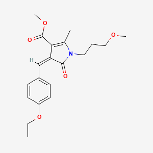 molecular formula C20H25NO5 B4842477 METHYL (4Z)-4-[(4-ETHOXYPHENYL)METHYLIDENE]-1-(3-METHOXYPROPYL)-2-METHYL-5-OXO-4,5-DIHYDRO-1H-PYRROLE-3-CARBOXYLATE 