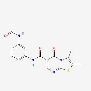 molecular formula C17H16N4O3S B4842494 N-(3-ACETAMIDOPHENYL)-2,3-DIMETHYL-5-OXO-5H-[1,3]THIAZOLO[3,2-A]PYRIMIDINE-6-CARBOXAMIDE 
