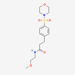 molecular formula C16H24N2O5S B4842560 N-(2-METHOXYETHYL)-3-[4-(MORPHOLINE-4-SULFONYL)PHENYL]PROPANAMIDE 
