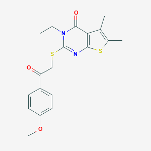 3-ethyl-2-{[2-(4-methoxyphenyl)-2-oxoethyl]sulfanyl}-5,6-dimethylthieno[2,3-d]pyrimidin-4(3H)-one