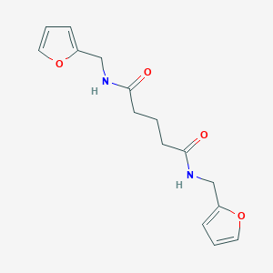molecular formula C15H18N2O4 B4842945 N,N'-bis(furan-2-ylmethyl)pentanediamide 