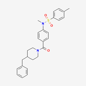 molecular formula C27H30N2O3S B4842952 N-{4-[(4-benzylpiperidin-1-yl)carbonyl]phenyl}-N,4-dimethylbenzenesulfonamide 