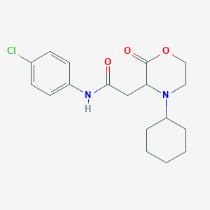 molecular formula C18H23ClN2O3 B4843037 N-(4-chlorophenyl)-2-(4-cyclohexyl-2-oxomorpholin-3-yl)acetamide 
