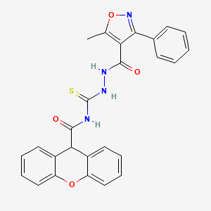 molecular formula C26H20N4O4S B4843297 N~9~-({2-[(5-METHYL-3-PHENYL-4-ISOXAZOLYL)CARBONYL]HYDRAZINO}CARBOTHIOYL)-9H-XANTHENE-9-CARBOXAMIDE 