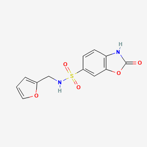 molecular formula C12H10N2O5S B4843348 N-(furan-2-ylmethyl)-2-oxo-3H-1,3-benzoxazole-6-sulfonamide 