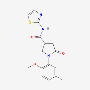 molecular formula C16H17N3O3S B4843469 1-(2-methoxy-5-methylphenyl)-5-oxo-N-(1,3-thiazol-2-yl)pyrrolidine-3-carboxamide 
